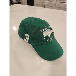 Ralph Lauren Green Polo Baseball Cap with White Embroidery